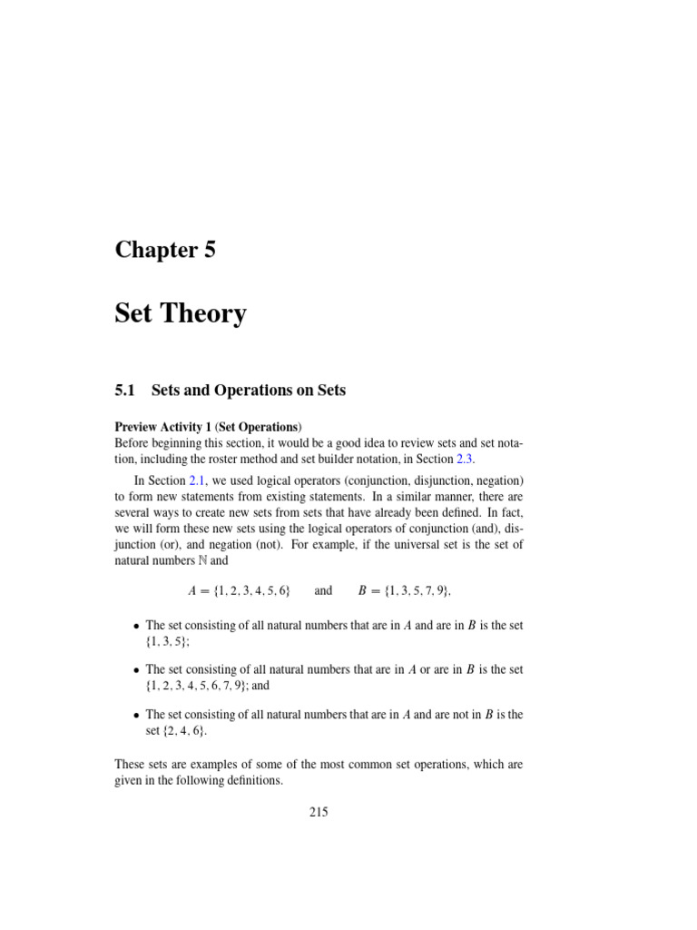 MTS 101 Set Theory | PDF | Set (Mathematics) | Mathematics