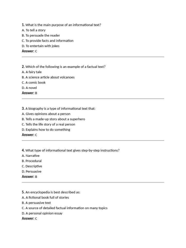Types of Informational Texts Explained | PDF | Propaganda | Narrative