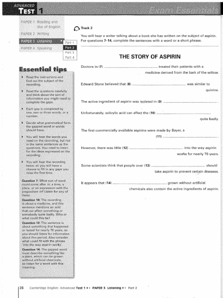 CAE Listening Part 2 Test 1 | PDF
