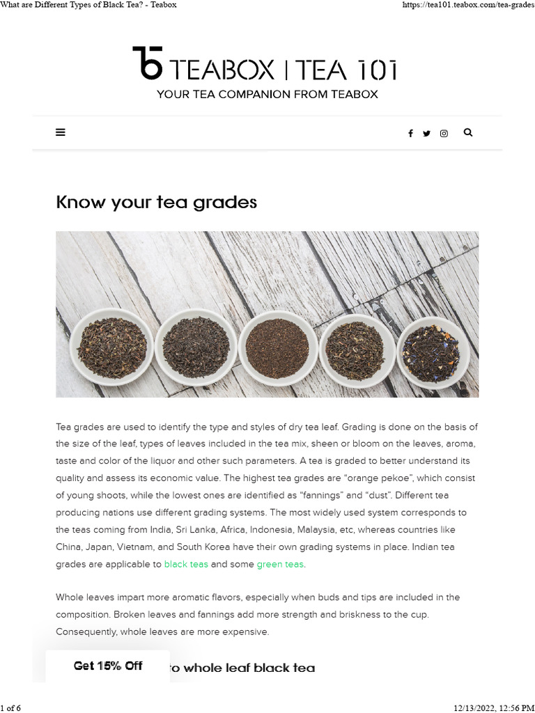 Understanding Tea Grades and Types | PDF | Caffeinated Drinks | Drink