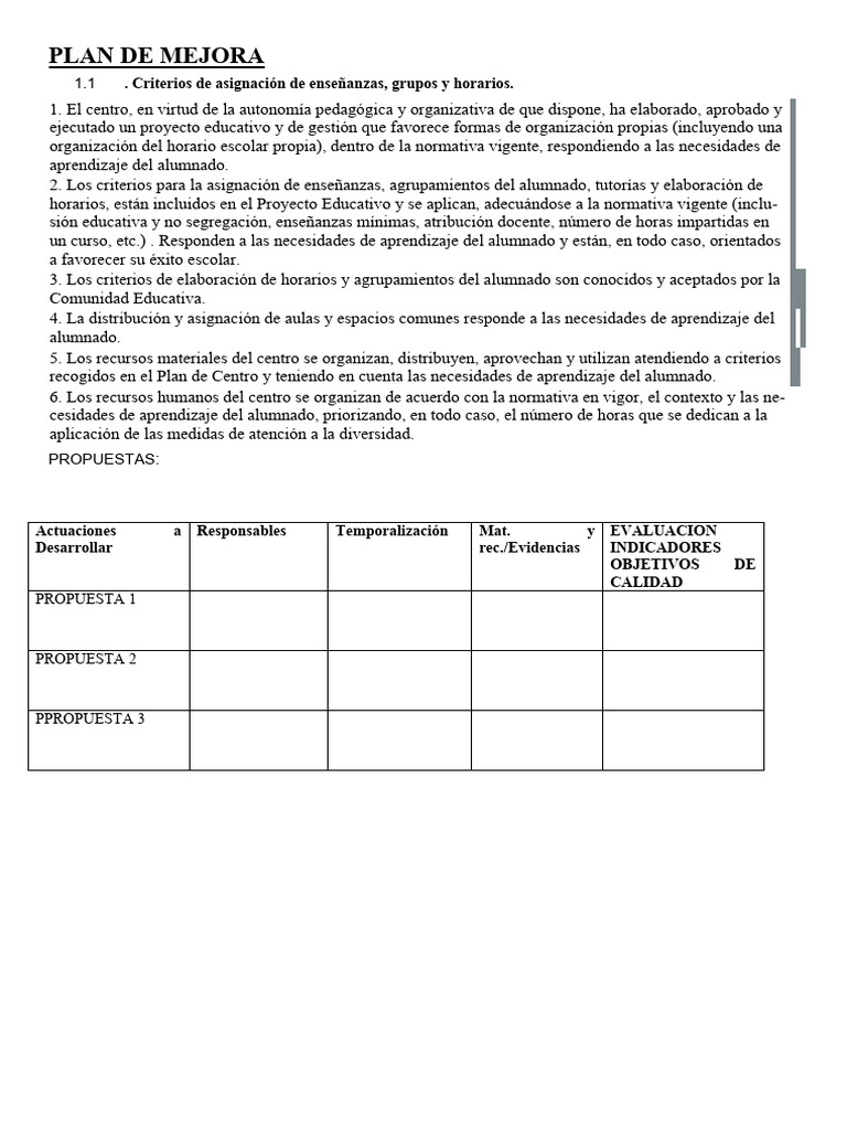 Plan de Mejora Educativa Integral | PDF | Evaluación | Plan de estudios