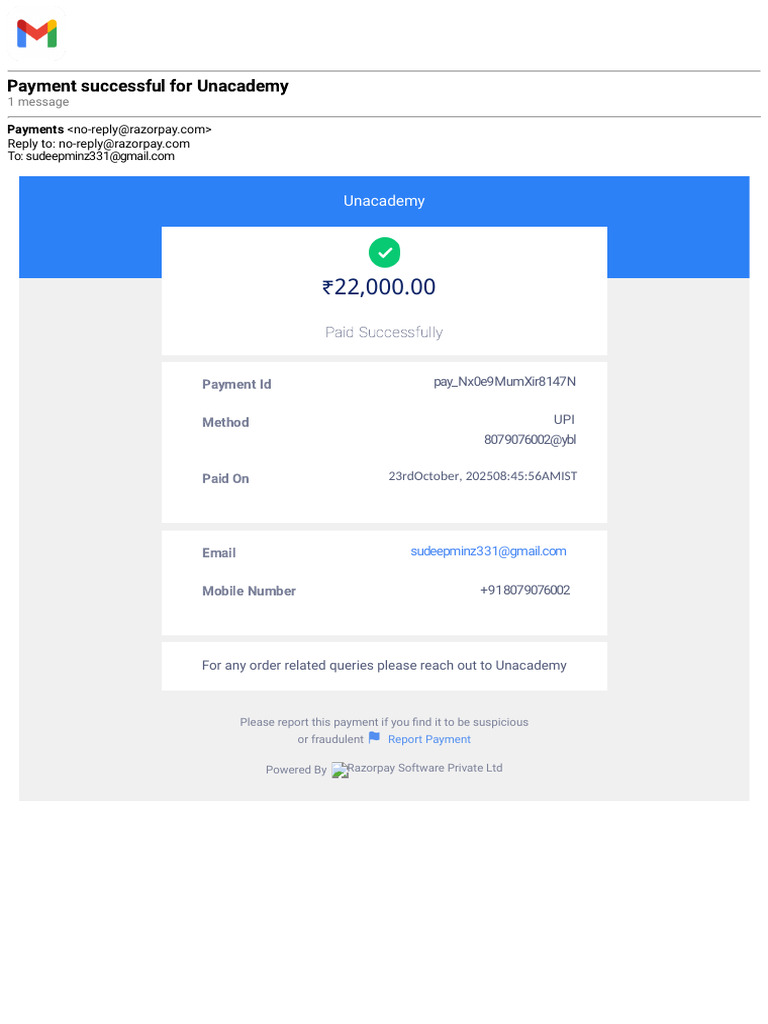Unacademy Reciept | PDF