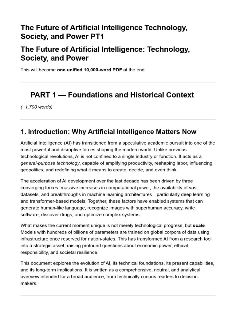 The Future of Artificial Intelligence Technology, Society, And Power ...