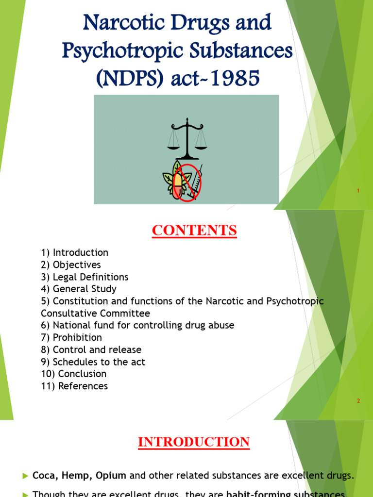 NDPS Act 1985: Overview and Objectives | PDF | Narcotic | Opium