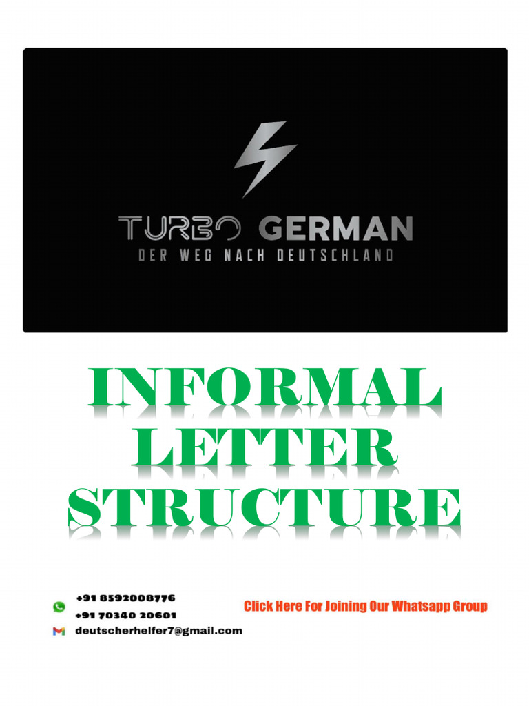 Informal Letter Writing Guide in German | PDF