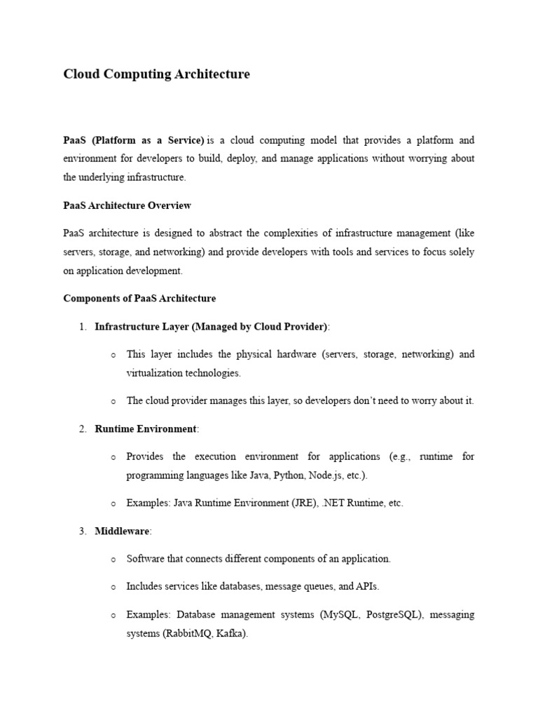PaaS and SaaS Architecture Explained | PDF | Cloud Computing | Software ...