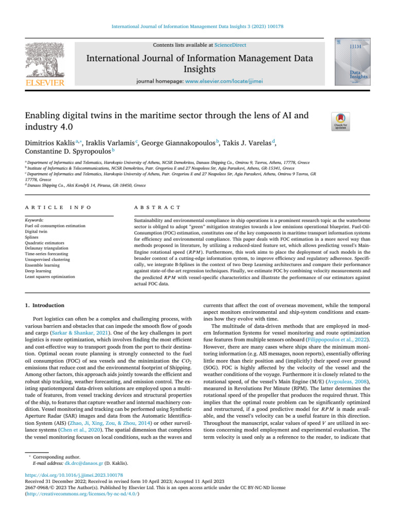 AI-Driven Digital Twins for Maritime FOC | PDF | Deep Learning ...