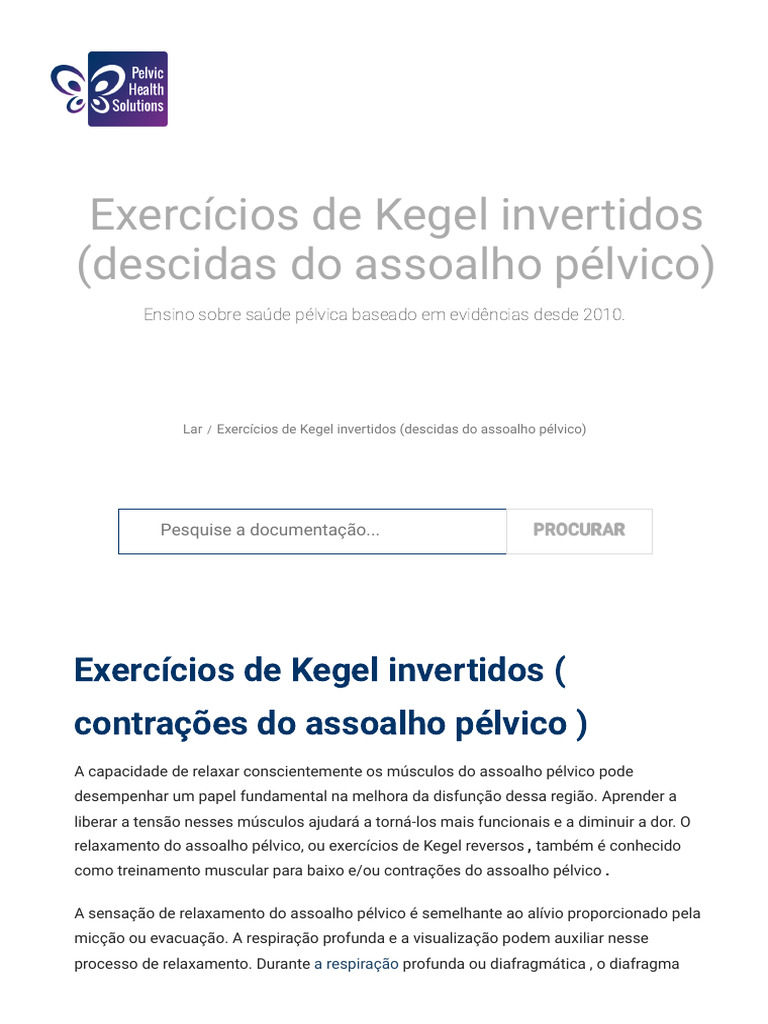 Exercícios de Kegel Invertidos: Guia Prático | PDF | Pélvis | Respiração