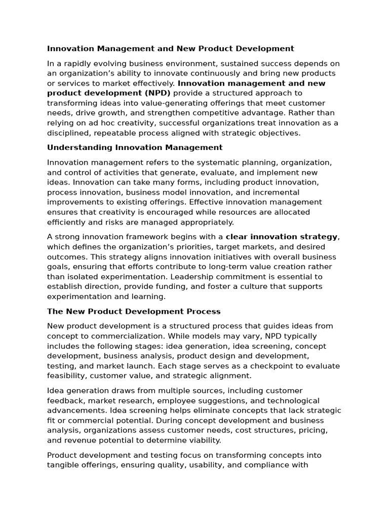 Effective Innovation Management Strategies | PDF | New Product ...