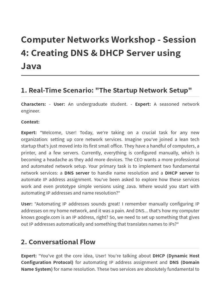 DNS & DHCP Server Setup in Java | PDF | Domain Name System | Ip Address