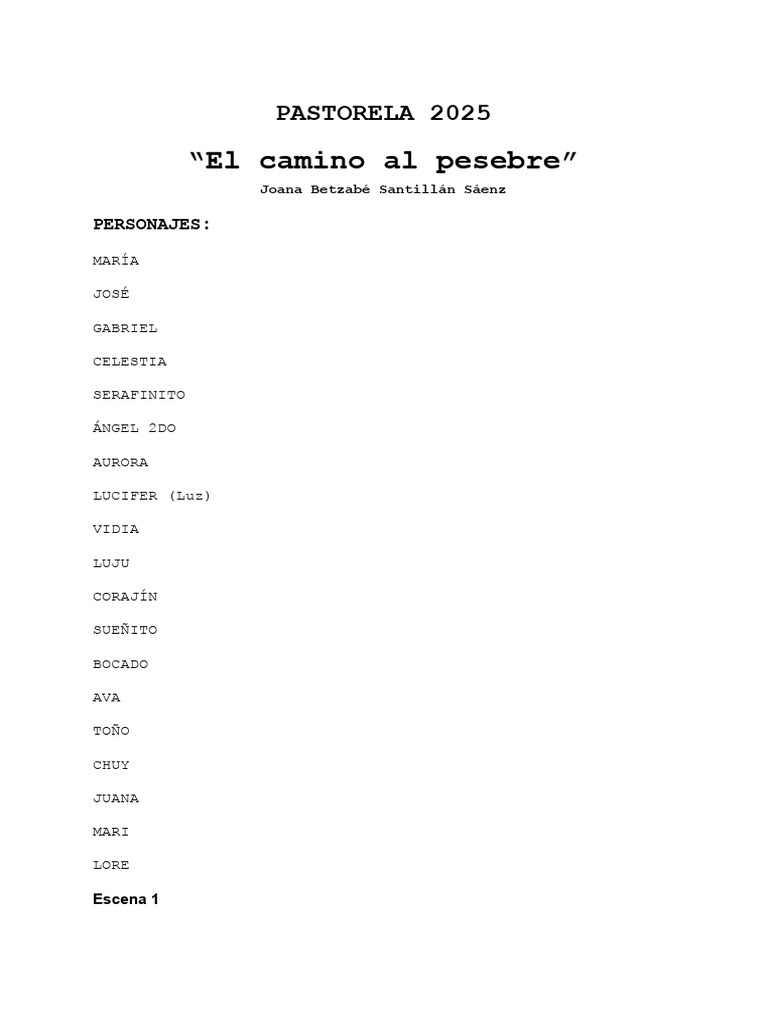 Pastorela 2025: El Camino al Pesebre | PDF | María, madre de Jesús ...