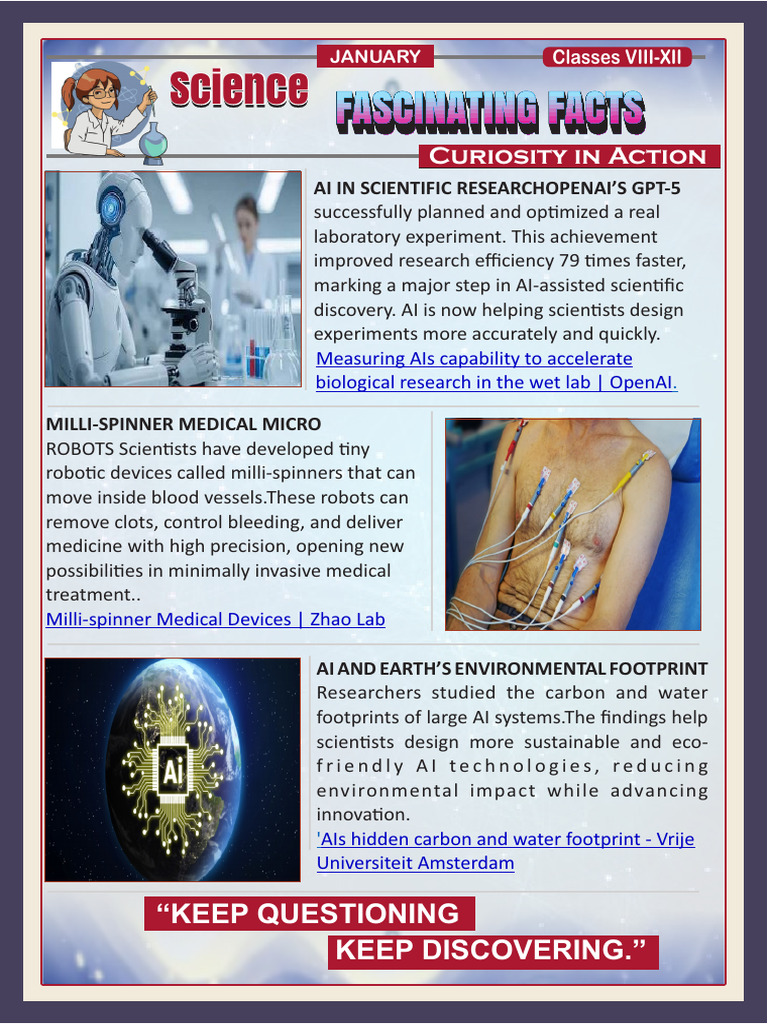 Science Fascinating Facts - January Month (VIII-XII) | PDF