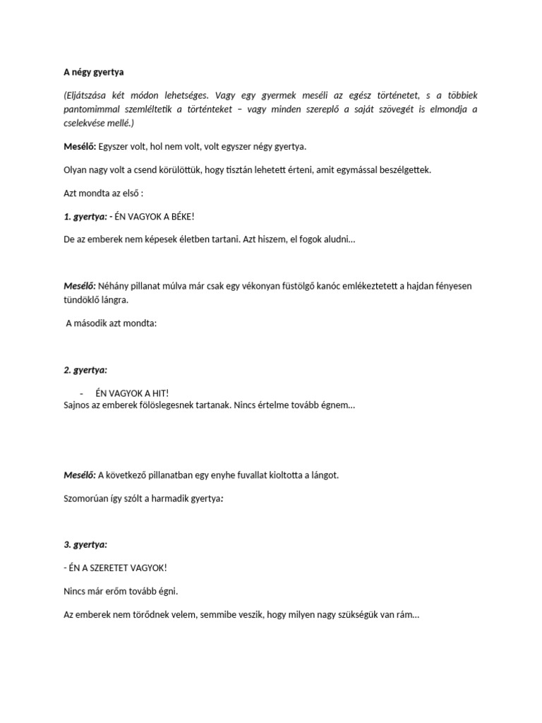 A Negy Gyertya | PDF
