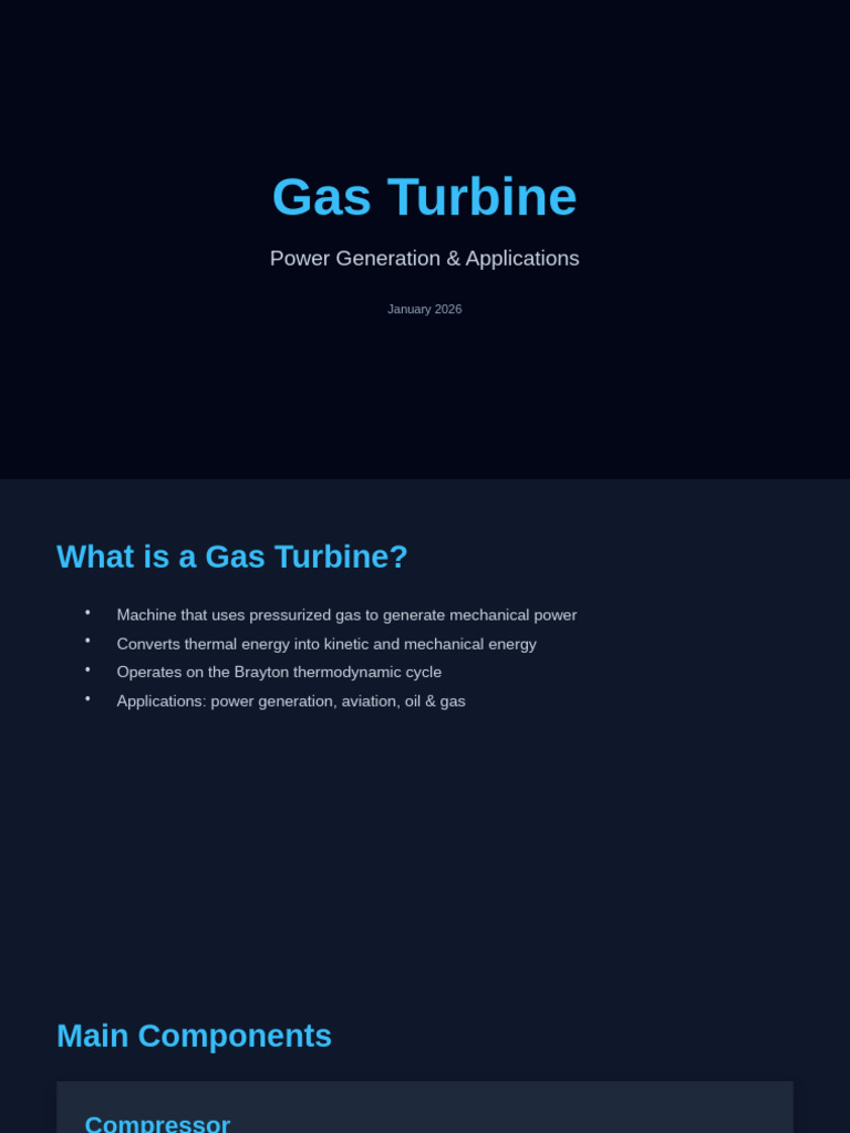 Gas Turbine Power Generation Overview | PDF