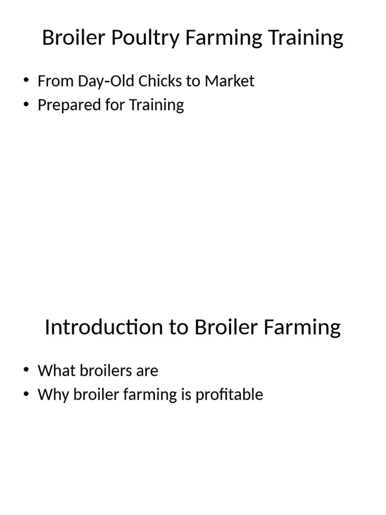 Broiler Farming Training Guide | PDF