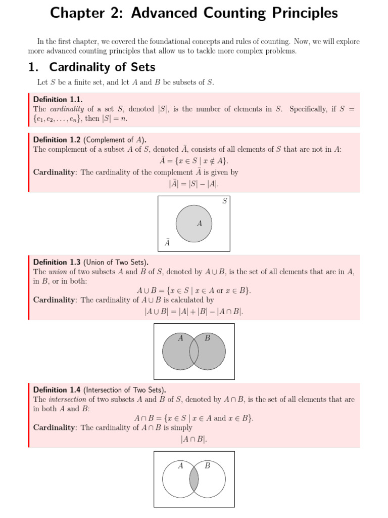 Advanced Counting Principles Explained | PDF | Set (Mathematics) | Numbers
