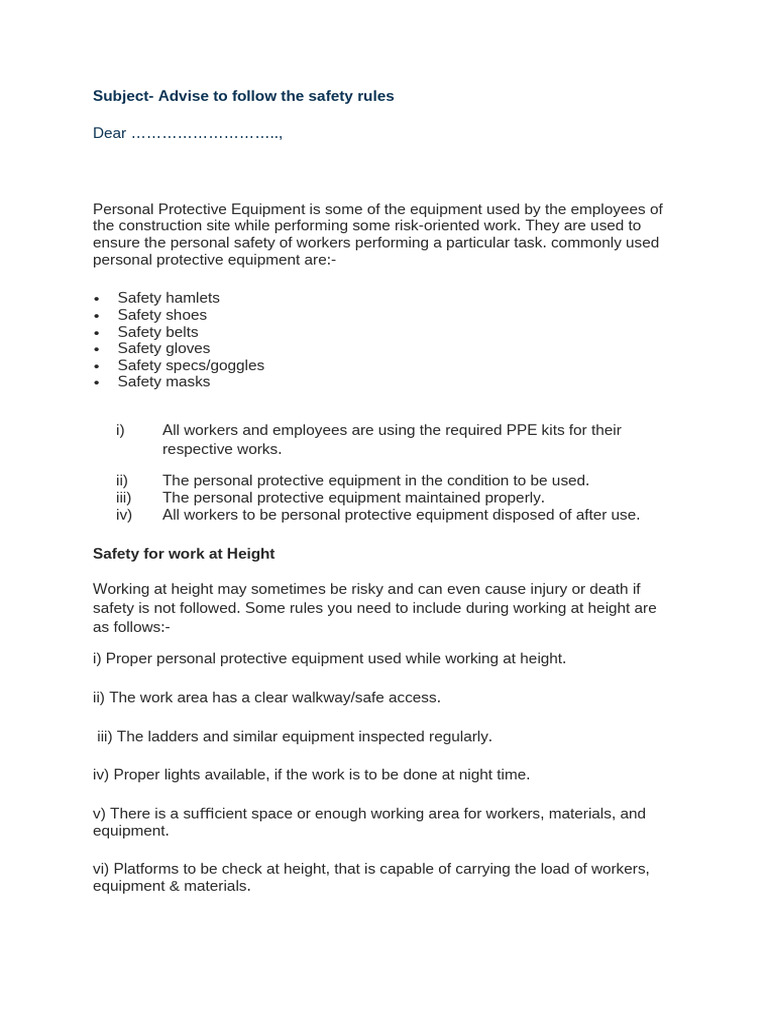 Safety Policy | PDF | Personal Protective Equipment | Safety