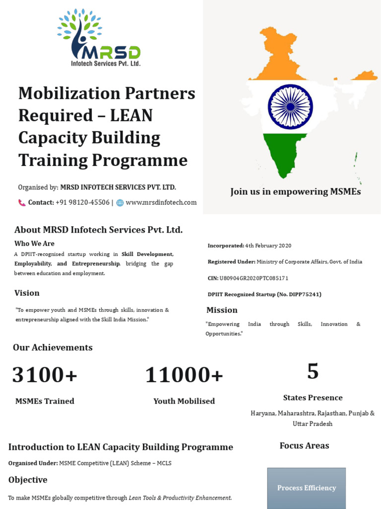 LEAN Capacity Building for MSMEs | PDF | Lean Manufacturing ...