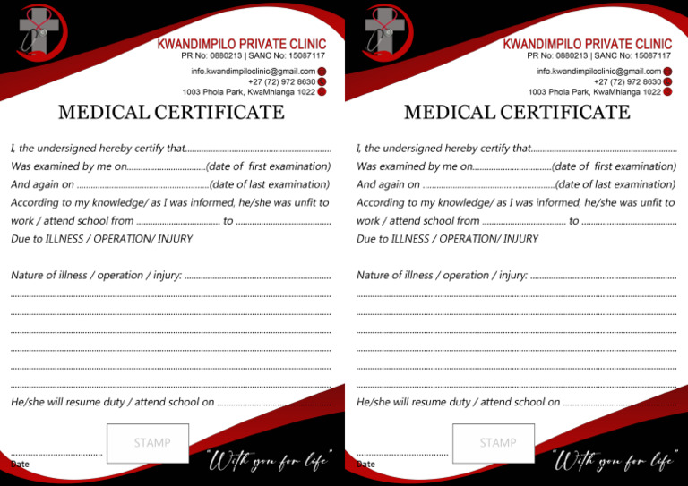 Kwandimpilo Sick Note | PDF