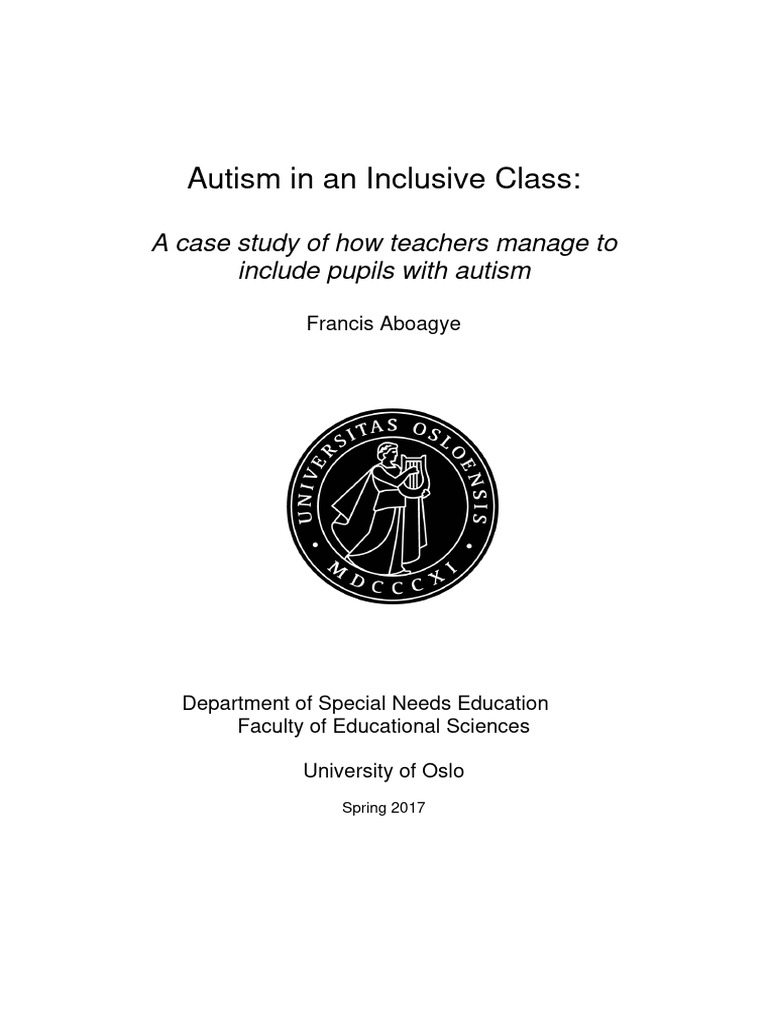 Autism in an Inclusive Class | PDF | Pervasive Developmental Disorders ...