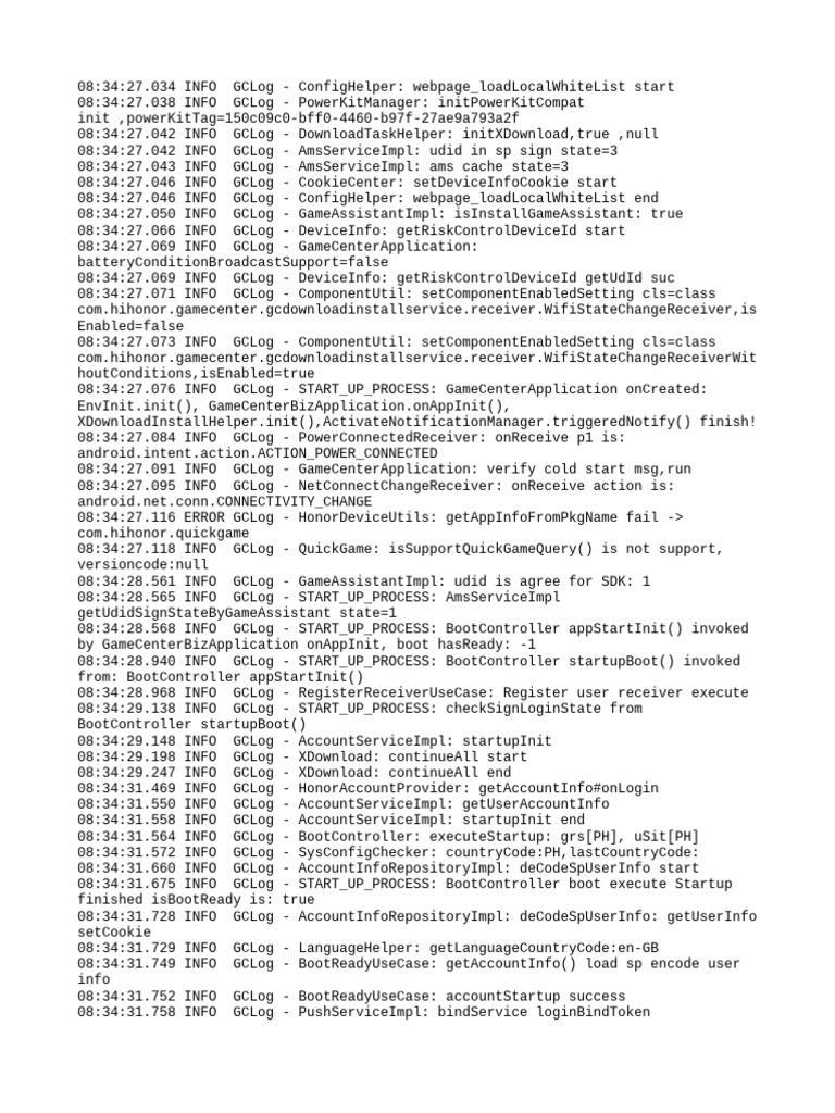 GameCenter Application Startup Log | PDF | Web Standards | Computer ...