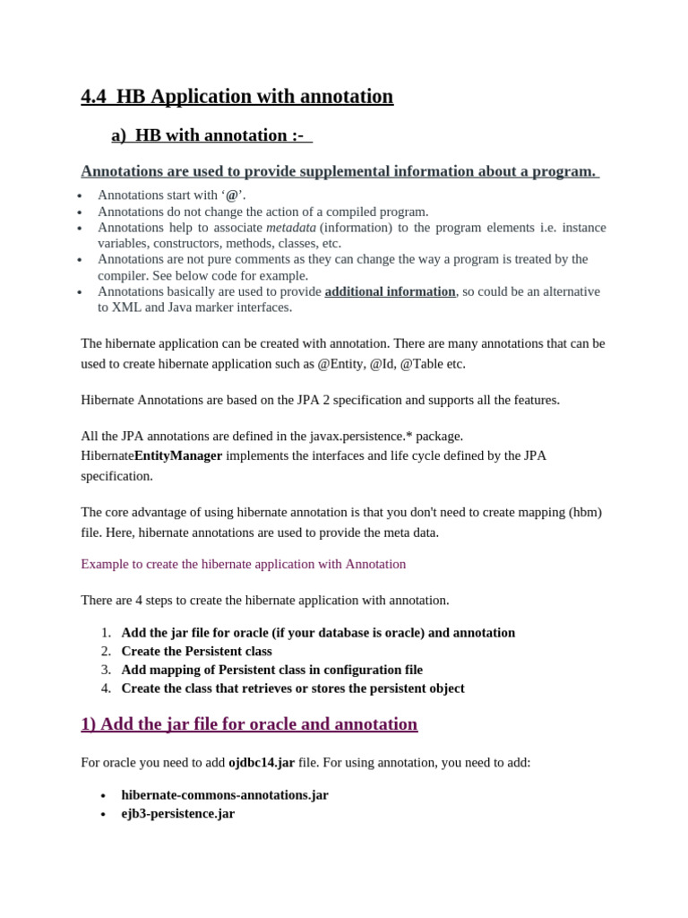 Hibernate Application with Annotations | PDF | Class (Computer ...