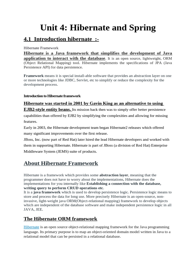 4.1 Introduction Hibernate | PDF | Databases | Data Management