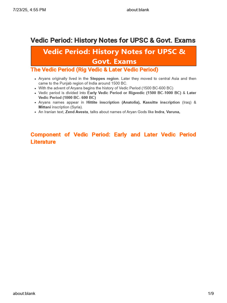 Vedic age | PDF | Religious Texts | Indo Iranian Peoples