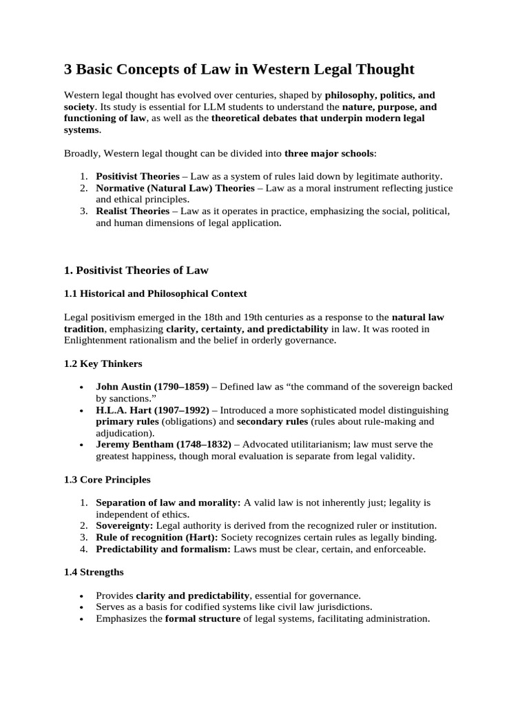 3 Basic Concepts of Law in Western Legal Thought | PDF | Jurisprudence ...