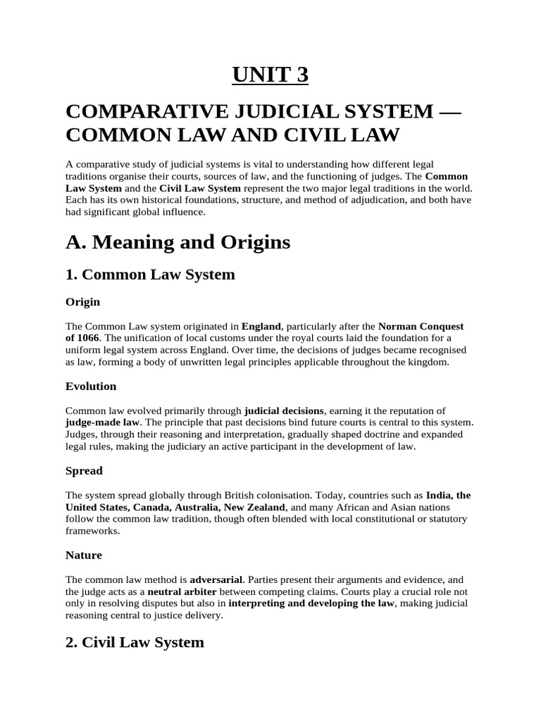 Comparative Study of Legal Systems | PDF | Common Law | Precedent