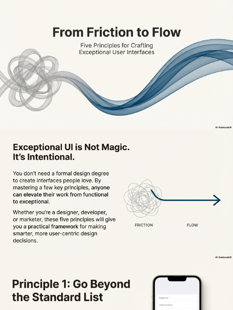 Friction To Flow Five UI Principles | PDF