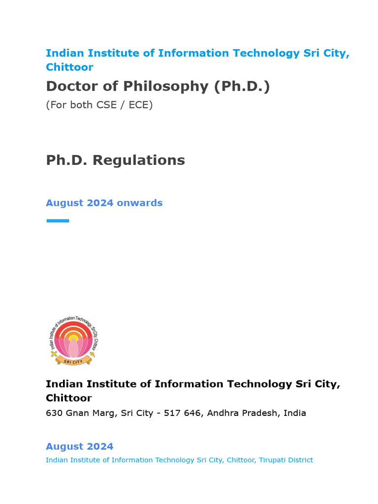 PhD Regulations With Revisions 27 Aug 2024 (1) | PDF | Thesis | Doctor ...