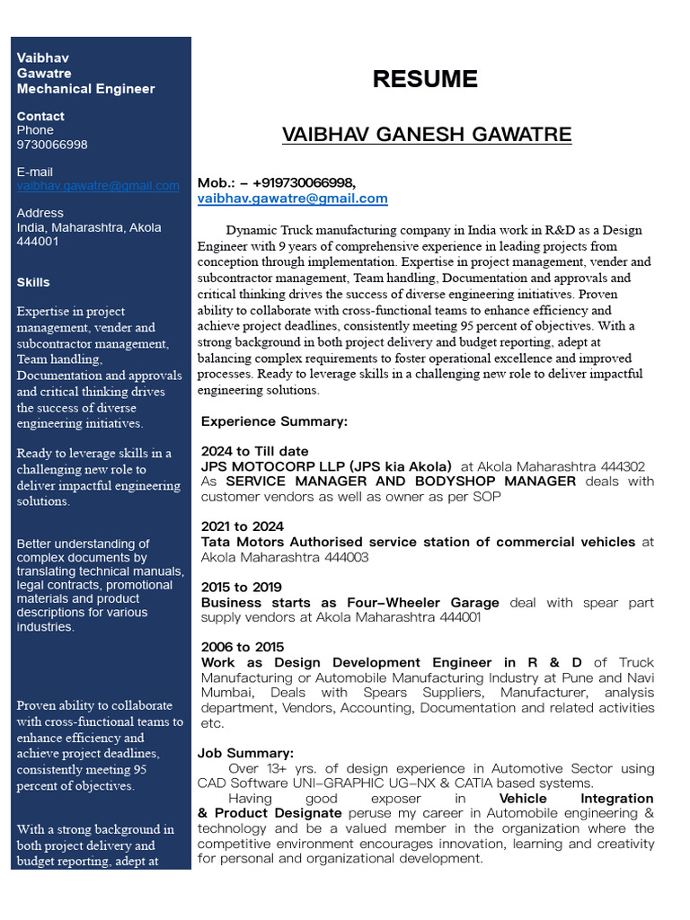 Vaibhav Cv Wm Bm | PDF | Computer Aided Design | Vehicles