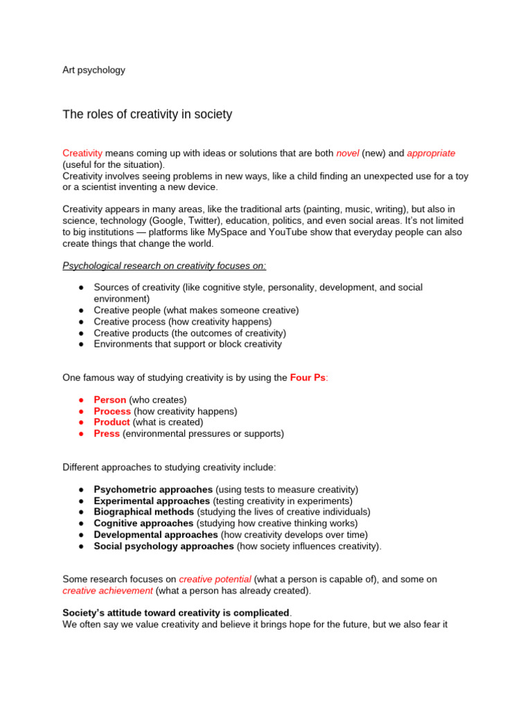 Art Psychology Midterm | PDF | Creativity | Sigmund Freud