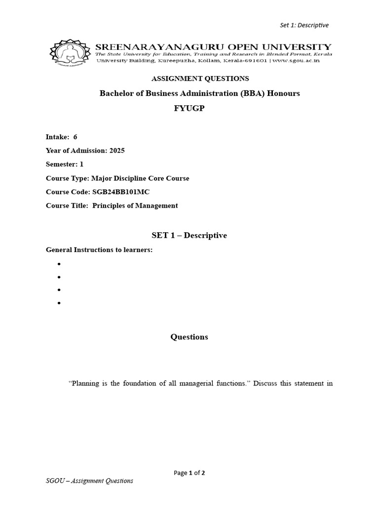 BBA Assignment Questions: Management & Stats | PDF | Computer Network ...