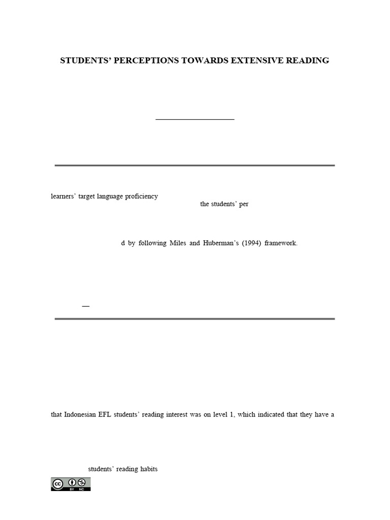 Students' Views on Extensive Reading in EFL | PDF | English As A Second ...