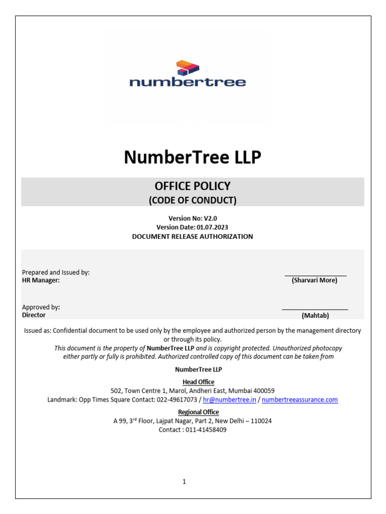 Office Policy Numbertree 190723 | PDF | Employment | Performance Appraisal