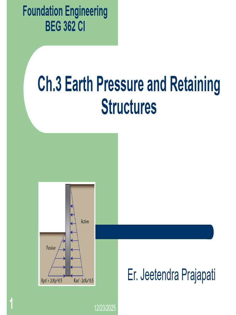 Earth Pressure and Retaining Structures | PDF | Stress (Mechanics ...