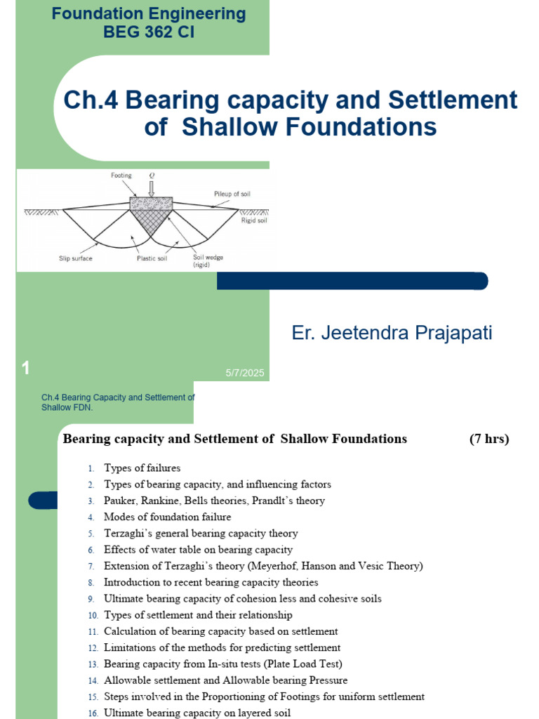 Bearing Capacity of Shallow Foundations | PDF | Soil Mechanics | Solid ...