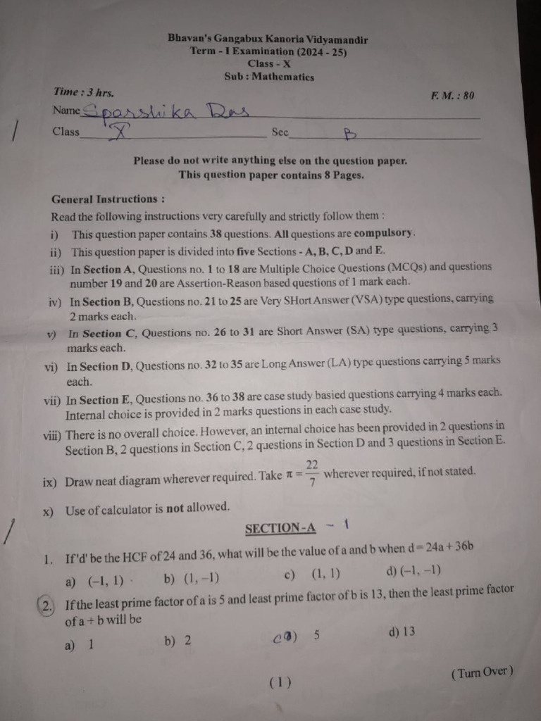 Term 1 Maths 2024 | PDF