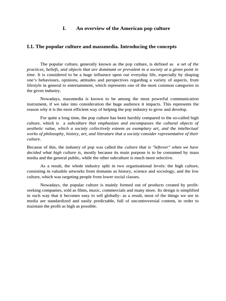 American Pop Culture and the Dream | PDF | Popular Culture | Consumerism