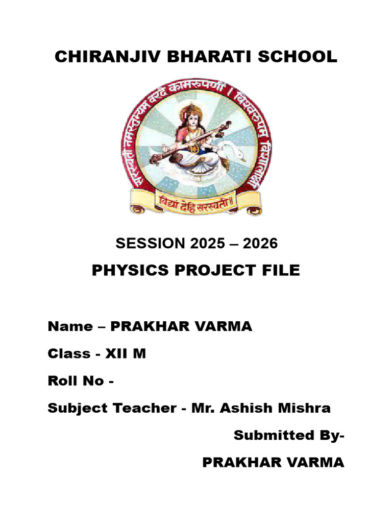 Physics Project File for Class XII M | PDF