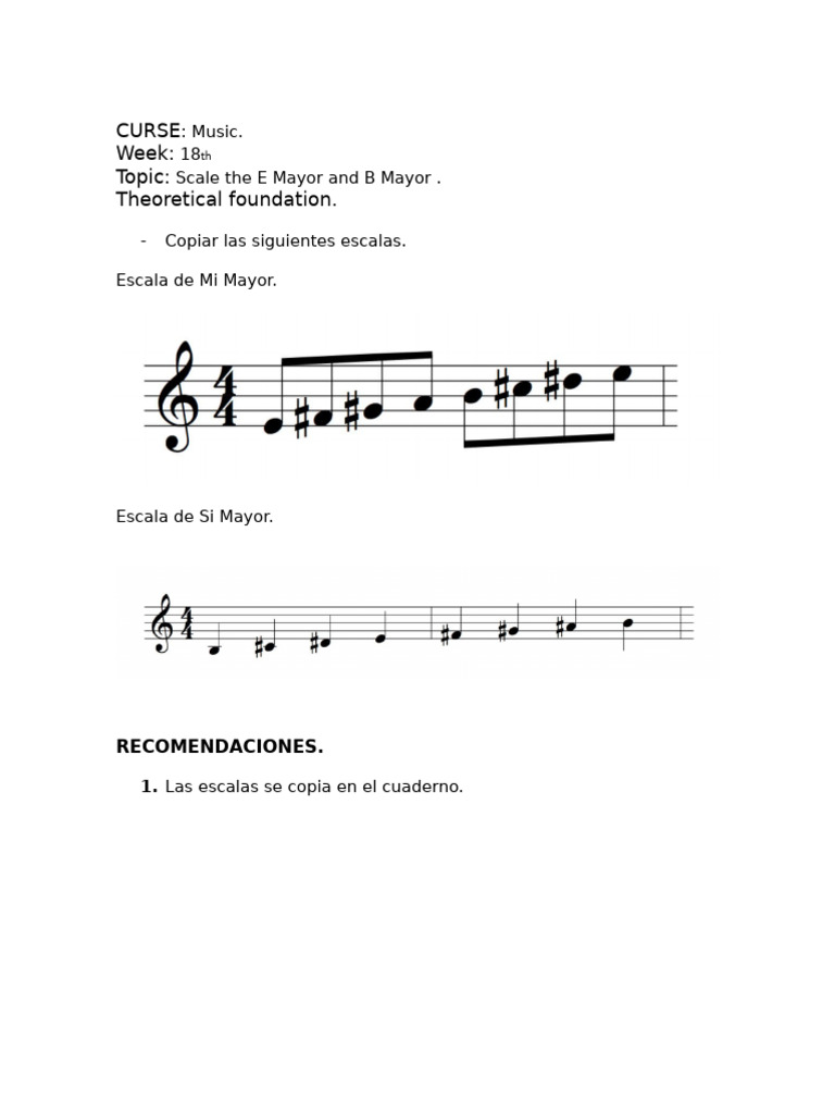 Scale The E Mayor and B Mayor | PDF