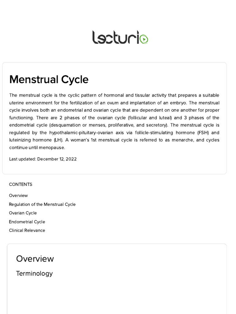 Understanding the Menstrual Cycle | PDF | Menstrual Cycle | Luteinizing ...