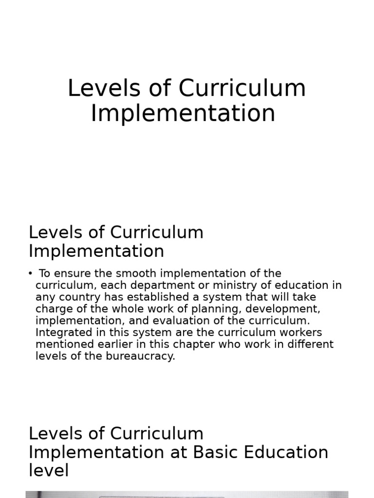 Curriculum Implementation Levels Explained | PDF | Curriculum | Teachers