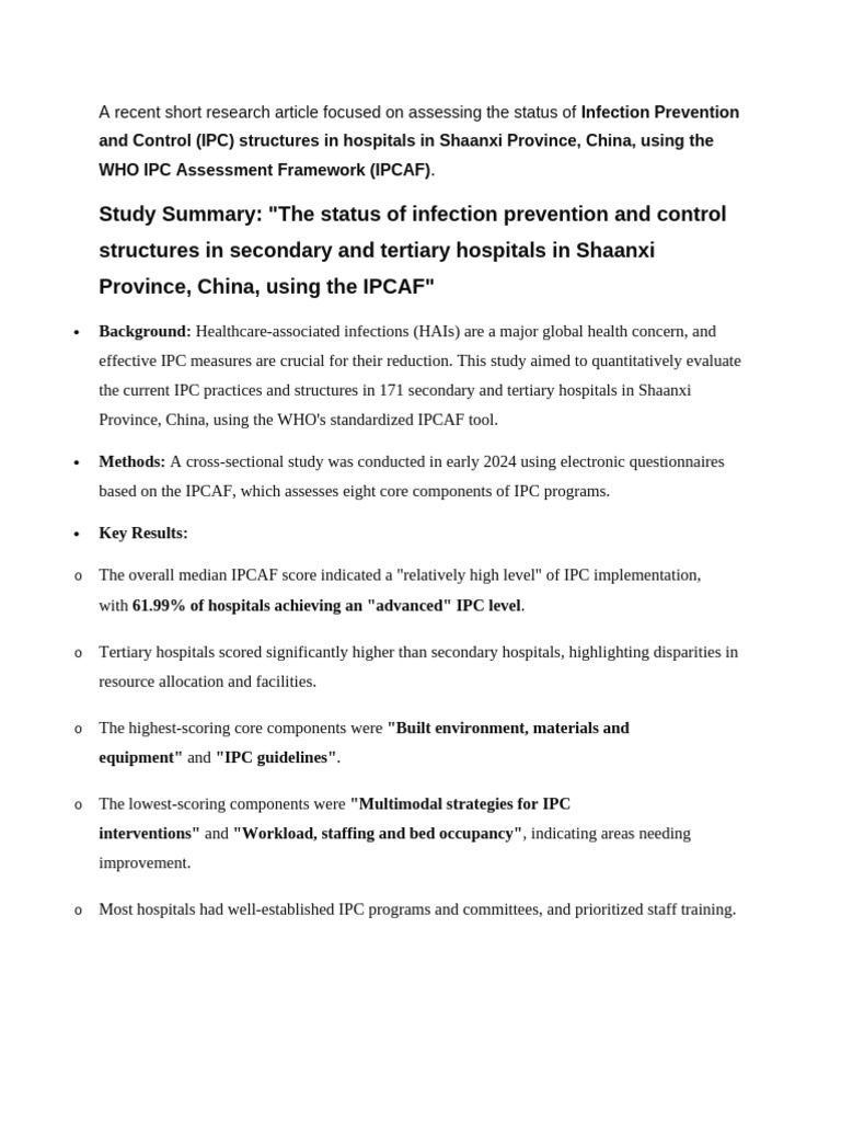 A Recent Short Research Article Focused on Assessing the Status Of | PDF
