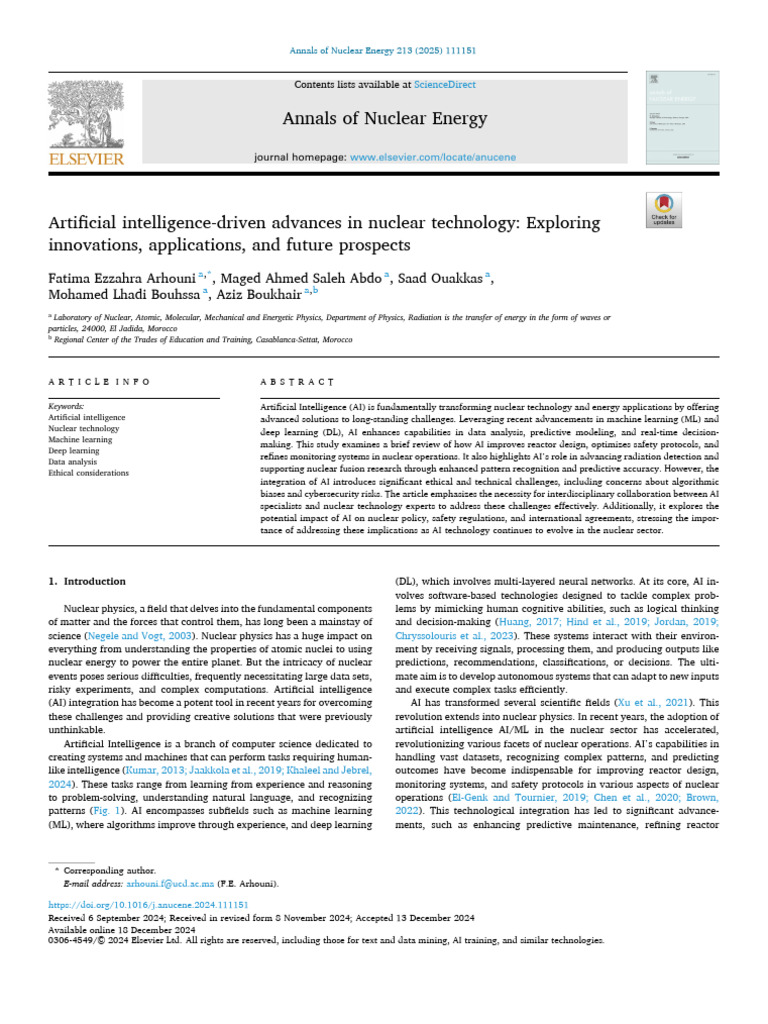 AI Innovations in Nuclear Technology | PDF | Machine Learning ...