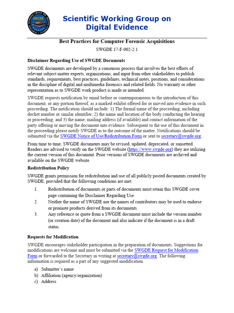 Computer Forensic Acquisition Best Practices | PDF | Booting | Digital ...
