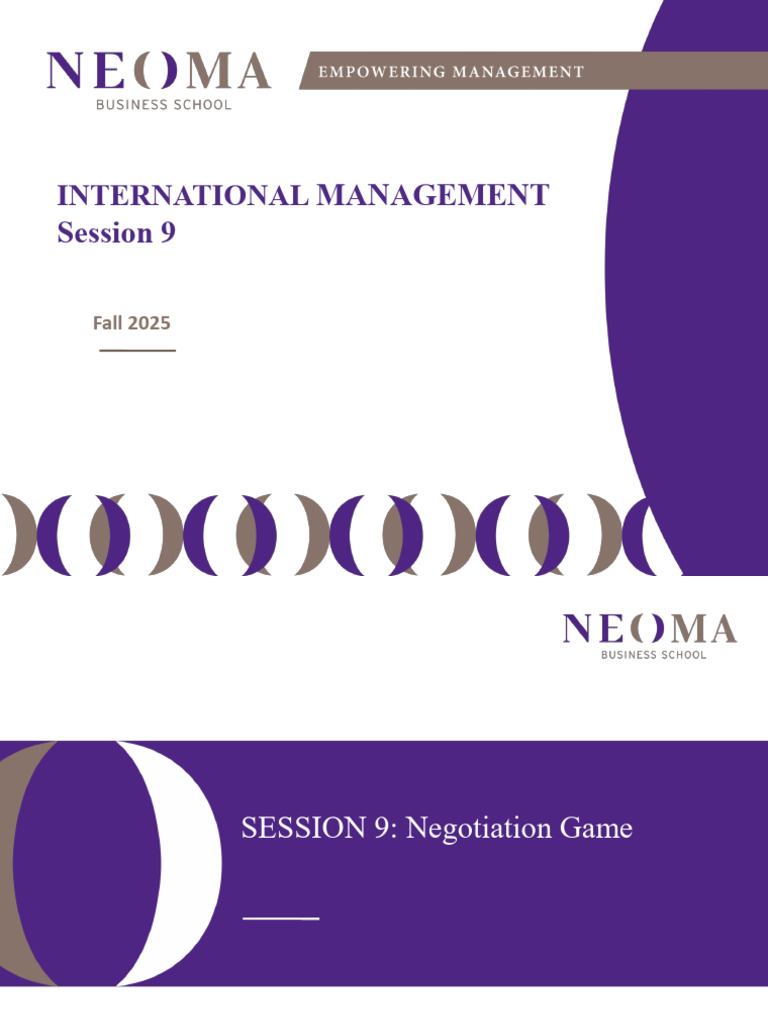 International Management Negotiation Game | PDF | Negotiation | Business