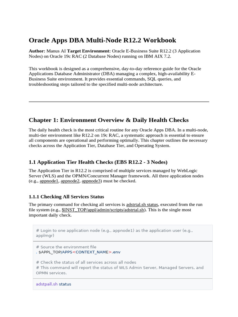 Oracle Apps DBA R12.2 Multi-Node Guide | PDF | Databases | Computer Cluster
